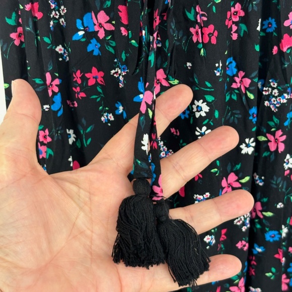 Kingston Grey Juniors XXL Crisscross Maxi Dress Black Pink Blue Floral Print - Picture 4 of 13